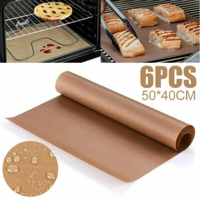 6pcs Reusable Baking Mat Sheet Heat-resistant Grill Mat Non-stick - Image 1 of 4