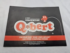 Qbert Original Game Program Instrucciones Atari 2600 Auténtico 1983 - Imagen 1 de 2