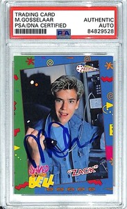 1992 Saved By The Bell MARK PAUL GOSSELAAR "Zach" Signed Card #96 PSA/DNA Slab