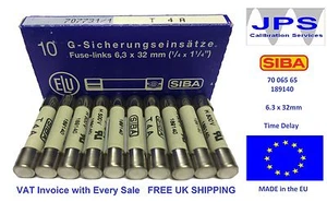SIBA 70 065 65 Fuse Antisurge 4A T4A 500V 189140 Series JPSF054 Pack of 1/5/10 - Picture 1 of 7