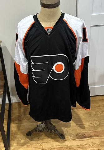 Jeff Carter Philadelphia Flyers Reebok Authentic Jersey W/ Fight Strap Mens 52 Cover