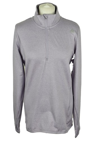 Top sportivo viola REEBOK taglia L donna 1 4 zip poliestere pullover spandex
