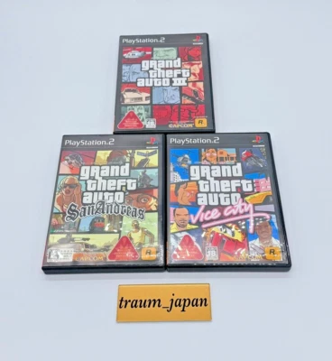 Lot 3 Grand Theft Auto III 3 & Vice City & San Andreas PS2 PlayStation 2 Tested - Image 1 of 4