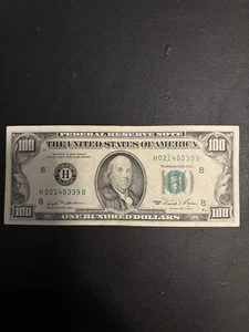 Small Face $100 bill (One Hundred Dollar Bill) - Series 1981 - Picture 1 of 2