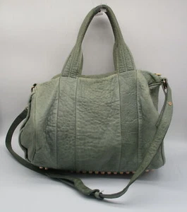 ALEXANDER WANG 'rocco' peppermint green pebbled leather bowler handbag - Picture 1 of 11