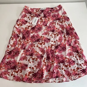 FARHI by Nicole Farhi Floral Skirt - Pink - Size L UK 14 - NEW TAGS - Picture 1 of 13