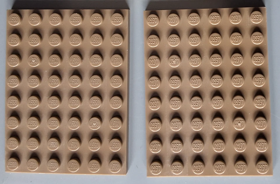Lego 2 x Platte 6x8 dunkel beige 3036 Zubehör Bauplatte Grundplatte - Bild 1 von 1
