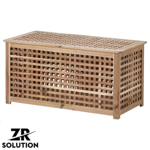 Table de rangement/appoint neuve Ikea HOL, acacia, 2 tailles en stock, 98x50cm OU 50x50cm - Photo 1/4