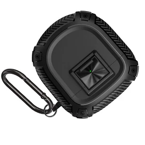 Black Shockproof Case Cover w/ Carabiner For Bose QuietComfort Earbuds II/Ultra. - Picture 1 of 13
