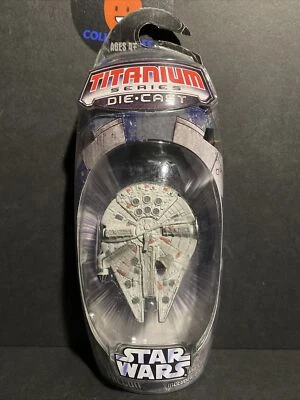 Hasbro Star Wars Titanium Series Die-Cast Battle Ravaged Millennium Falcon Modelo Foto 1 de 4