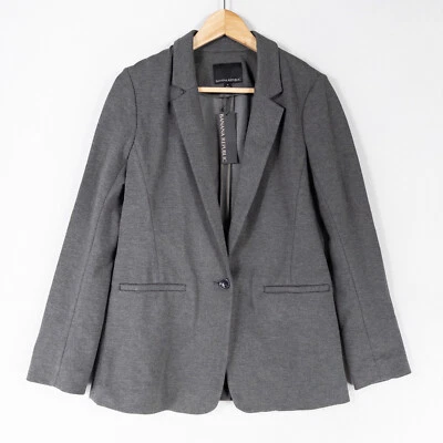 Banana Republic Blazer Jacket Size 4 Gray Ponte Knit One Button Business Casual - Image 1 of 4