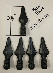 5-pc Bundle Black Metal Finial for Lamp Harp Shade Slightly Rustic Shabby Chic - Picture 1 of 4