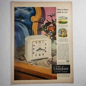 Vintage 1948 Telechron Electric Clocks - Vintage Magazine Ad - Frameable - Picture 1 of 2