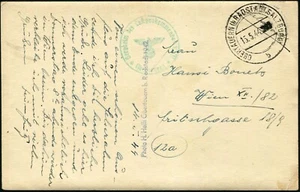 Austria German Occupation 1944 Salzburg to Vienna Official Postmark Card WWII - Picture 1 of 2