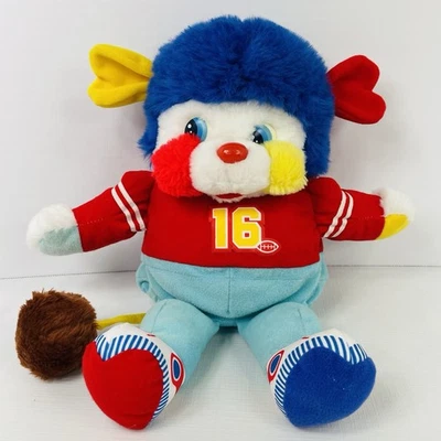 Vintage 1986 TOUCHDOWN #16 Sports Football Popple 11” Plush Blue Red Transforms - Image 1 of 4