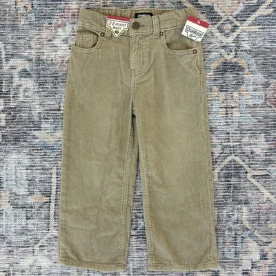 Pantalones OshKosh Bgosh Niño Talla 4 Niño Pana Caqui Pierna Ancha Nuevos con Etiquetas Vacaciones Navidad Foto 1 de 4