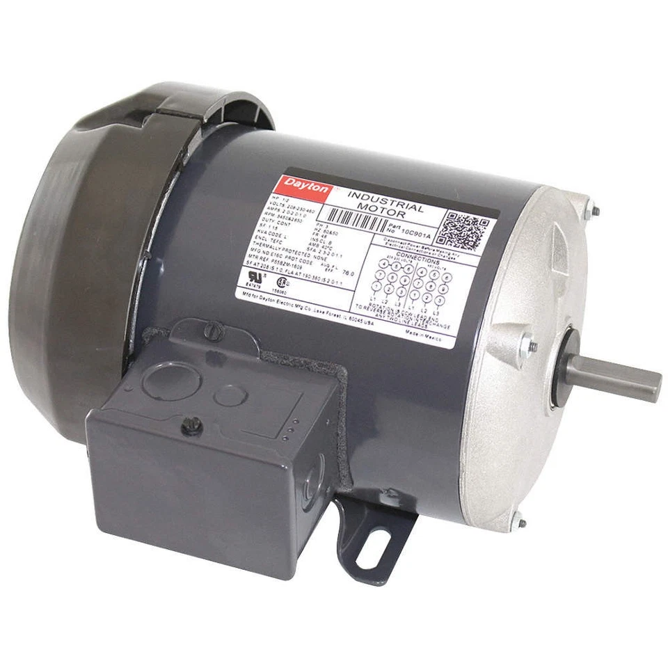 DAYTON 10C901 GP Motor,1/2 HP,3,450 RPM,208-230/460V 10C901 - Image 1 of 1