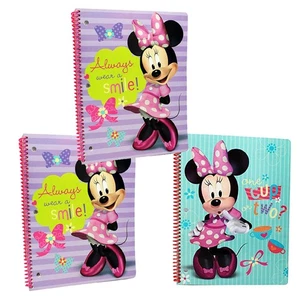3x Disney Minnie Mouse School Girls Composition Books Journal Spiral Notebooks - Picture 1 of 6
