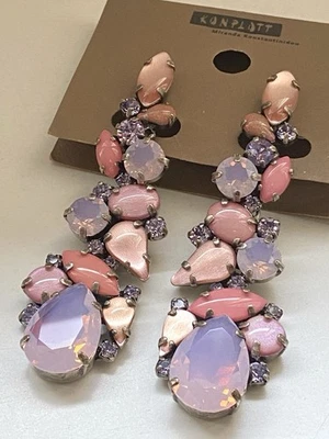 Konplott Ohrringe Afternoon Tea Rosa Silber Statement Neu mit Etikett  - Bild 1 von 4