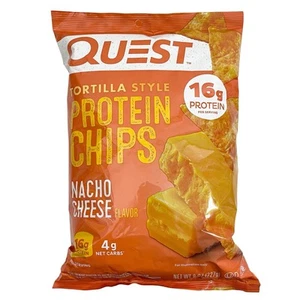 Quest Tortilla Style Protein Chips Nacho Cheese 8oz Keto Family Size - Picture 1 of 7