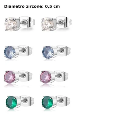 Sagapo Orecchini Donna Acciaio PuntoLuce Bottone SDZ47 SDZ89 SDZ90 SDZ91 S'agapo - Immagine 1 di 2