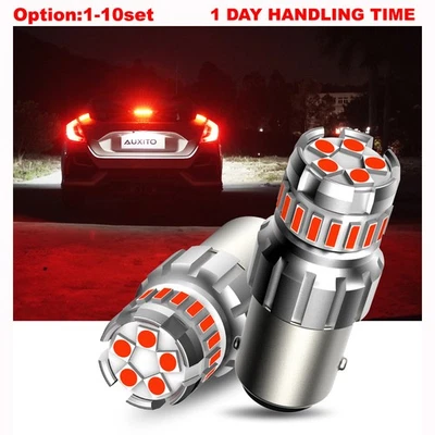 1157 LED Rojo Parada Trasera Freno Señal de Giro Bombillas 2057 2357 BAY15D Brillante Foto 1 de 4