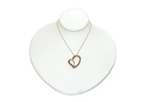 Collar LeVian Natural Elegante Diamantes Oro Rosa 14K .37tcw Corazón Collar Marrón - Imagen 1 de 12