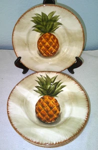 4pc TABLETOPS Fiji Pineapple Salad Plates Tropical - Picture 1 of 3