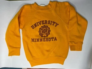 Vintage University Of Minnesota Sweatshirt Kinder 6-7 Senffarbe 50% Baumwolle - Bild 1 von 10