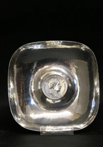 Münzschale,925er Silber, Friedrich August König v. Sachsen 1909, 3 Mark, Maizena - Picture 1 of 13