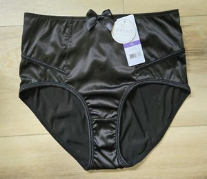NWT Parfait Charlotte 6917 Black Satin High-Rise Waist Retro Brief Panties Bow M - Picture 1 of 3