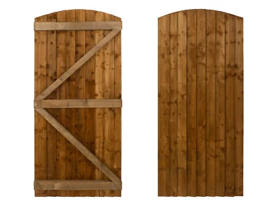 ARBOR GARDEN SOLUTIONS Wooden Garden and Side Gates Arch Top (v3) Brown Various Sizes