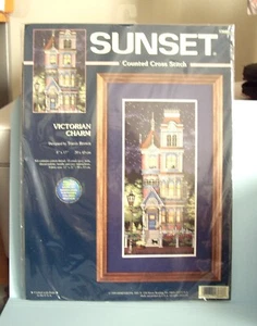 SUNSET COUNTED CROSS STITCH KIT VICTORIAN CHARM - Picture 1 of 1