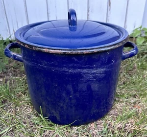 Emailletopf Wecktopf mit Deckel Blau Emaille Topf Einkochen Deko TOP - Bild 1 von 6