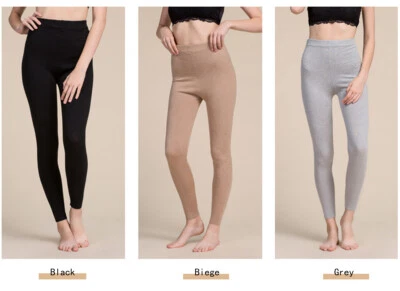Mujer Seda Mezcla Cachemira Tejido Térmico Largo Johns Parte Inferior Seda Ropa Interior S M L Foto 1 de 4