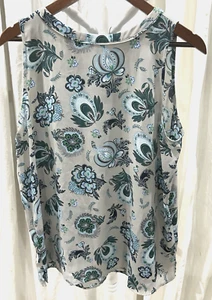 Ann Taylor Loft Damen Paisley Blumenmuster leichtes Oberteil Schicht Büro reif Größe PL - Bild 1 von 6