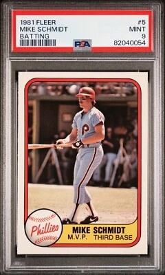 1981 Fleer #5 MIKE SCHMIDT PSA 9 Mint HOF Phillies - Image 1 of 2