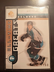2001-02 SP Authentic Limited Teemu Selanne #ed /150 HOF