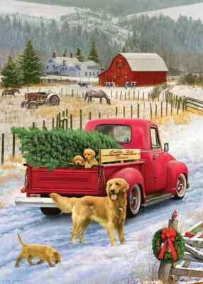Red Truck Farm 35 Piece Tray Jigsaw Puzzle Cobble Hill New - Image 1 of 2