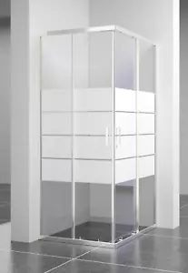 Box doccia serigrafato 4 bande 70x70 75x75 80x80 70x90 70x100 80x100 h190 - Foto 1 di 2