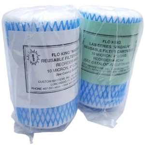 Lot of 2 Flo King MCA4 Reusable Filter Cartridge Lab Series Magnum 10 Micron, 4" - Picture 1 of 12