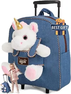 Luggage for Girls w Unicorn Toys, Kids Rolling Backpack for Girls - Picture 1 of 6