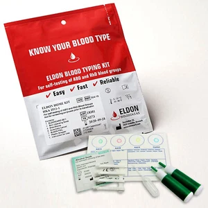 Blood Type Test Kit Home Blood Group Testing Kit A, B, O Rhesus D Eldoncard - CE - Picture 1 of 9