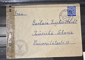 Germany Occupation Berlin 1946 US Civil Censorship Postmark Cover TO ZURICH - Picture 1 of 4