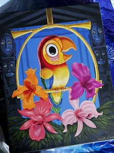 D23 Disney Enchanted Tiki Room JOSE LE 19/25 Adventureland Parrot CANVAS Print - Picture 1 of 10