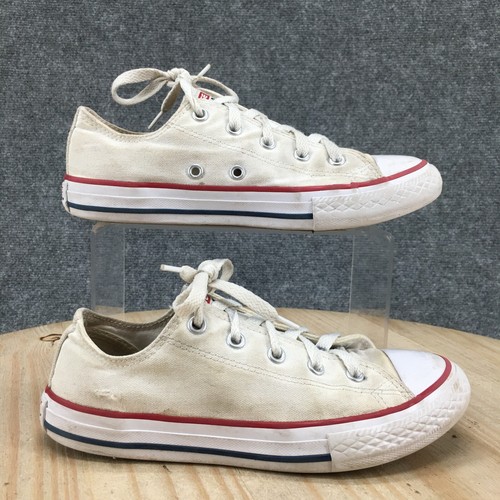 Scarpe Converse Gioventù 2 Ragazzi Chuck Taylor All Star Ox Sneakers 3J256 Tela Bianca