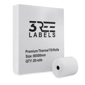 80 x 80mm thermal till rolls extra paper 20,40,60,80,90,120 or 180 rolls - Picture 1 of 6