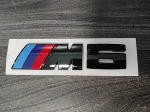 BMW M6 BLACK BADGE IN GLOSS BLACK, ADHESIVE, OEM+ ,For Rear boot - Picture 1 of 3