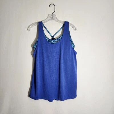 Champion Tankini Traje de Baño Activo Top Sujetador Deportivo Tanque Atlético Azul Elástico Talla L Foto 1 de 4