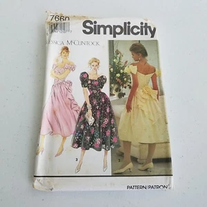 Simplicity Jessica McClintock Sewing Pattern 7660 Puff Twirl Prom Dress 6 8 10 - Picture 1 of 4